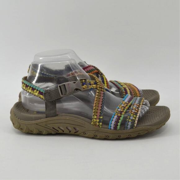 Skecher Reggae Sew Me Taupe Sandals Sz 9 Womens Strappy Tan - Picture 2 of 13